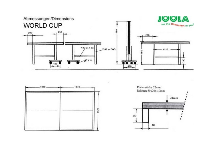 Table ping-pong Joola Worldcup Bleue