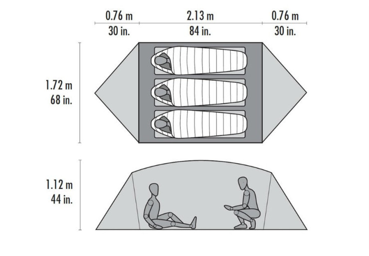 Tente de randonnée MSR Mutha Hubba NX Vert - Confort et légèreté pour 3 personnes