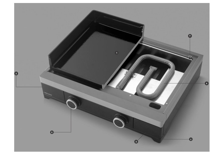 Plancha gaz Forge Adour Modern Gaz 60 Chassis Inox