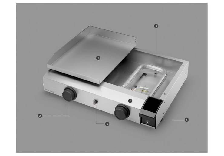 Plancha Base Gaz 60 Chassis Inox Forge Adour