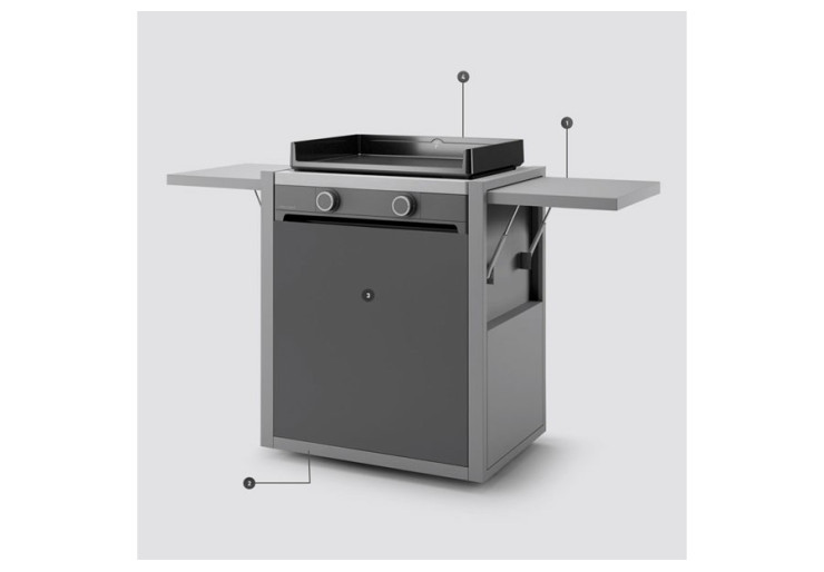 Chariot plancha Modern Inox fermé 75 Forge Adour