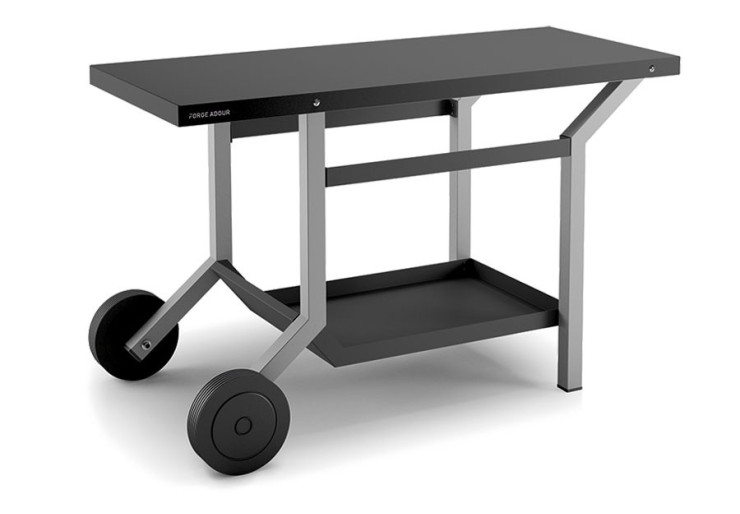 Table roulante Forge Adour Acier noir et gris clair 