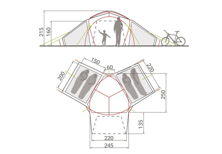 Tente de randonnée Badawi 4P Vaude