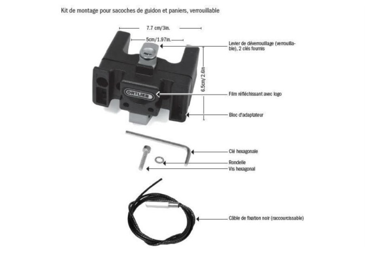 Ortlieb Handlebar Mounting-set