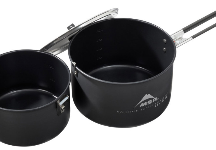 Popote MSR avec 2 casseroles revêtement céramique antiadhésif