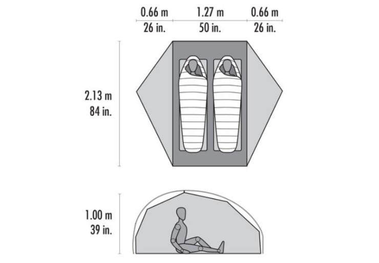 Tente de randonnée MSR FreeLite 2 Kaki