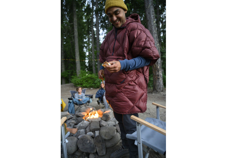 Couverture poncho Thermarest Honcho Poncho Down Burgandy