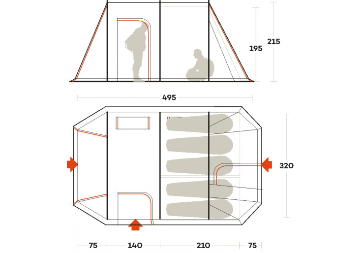 Tente de camping Ferrino Chanty 5 Deluxe