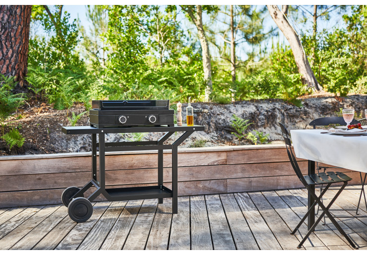 Table roulante Acier noir Forge Adour