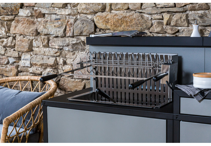 Gril BBQ Forge Adour inox 918.66 avec tournebroche électrique