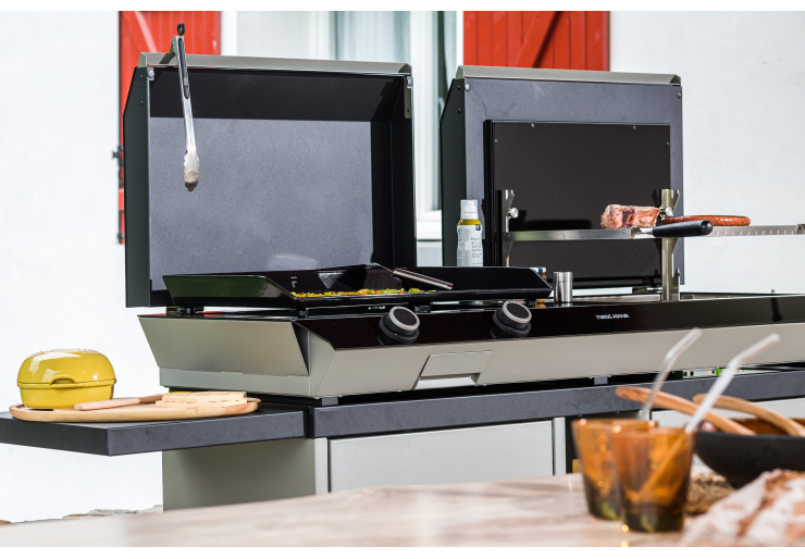 Combi Plancha 60 et Gril 60 Chassis Acier Forge Adour