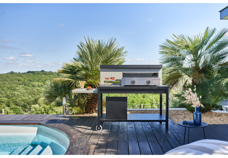 Plancha Modern Gaz 60 Chassis Inox Forge Adour