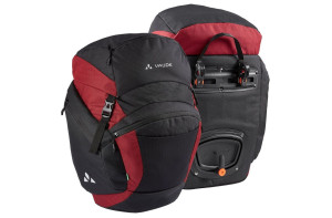 Sacoche de vélo Vaude OnTour Back Noir/Carmin (paire)