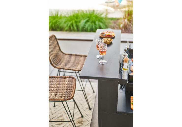 Support cuisine Forge Adour acier avec comptoir bar