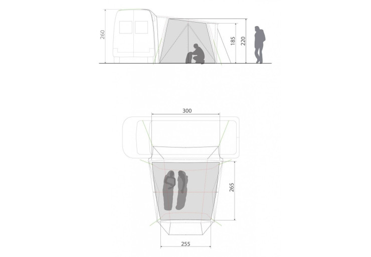 Chambre intérieur tente Vaude Drive Pavillon