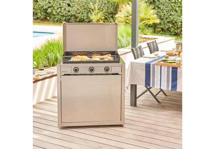 Chariot plancha Modern Inox fermé 75 Forge Adour