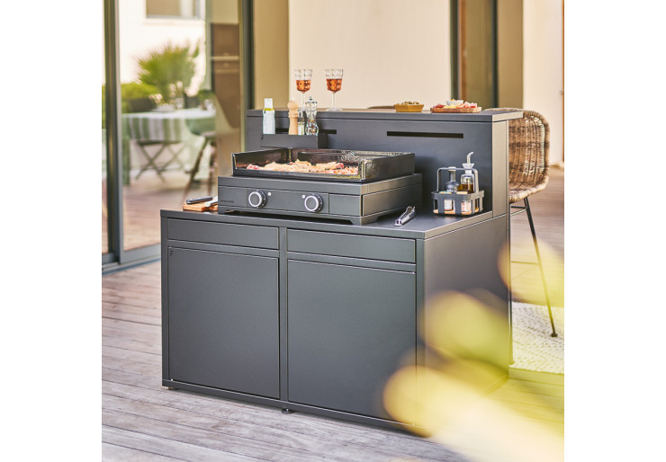 Support cuisine Forge Adour acier avec comptoir bar