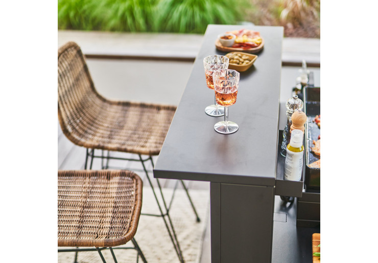 Support cuisine Forge Adour acier avec comptoir bar