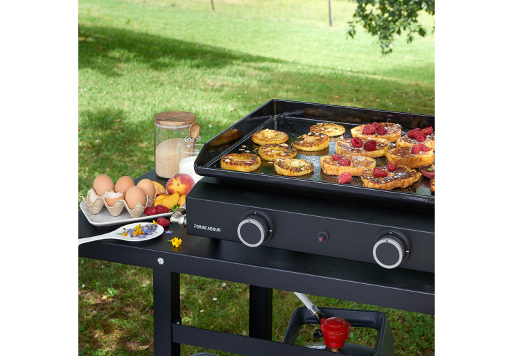 Table roulante Acier noir Forge Adour
