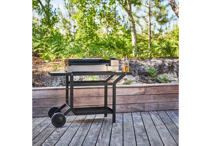 Table roulante Acier noir Forge Adour