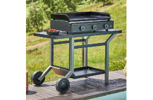Table roulante Forge Adour Acier noir et gris clair 