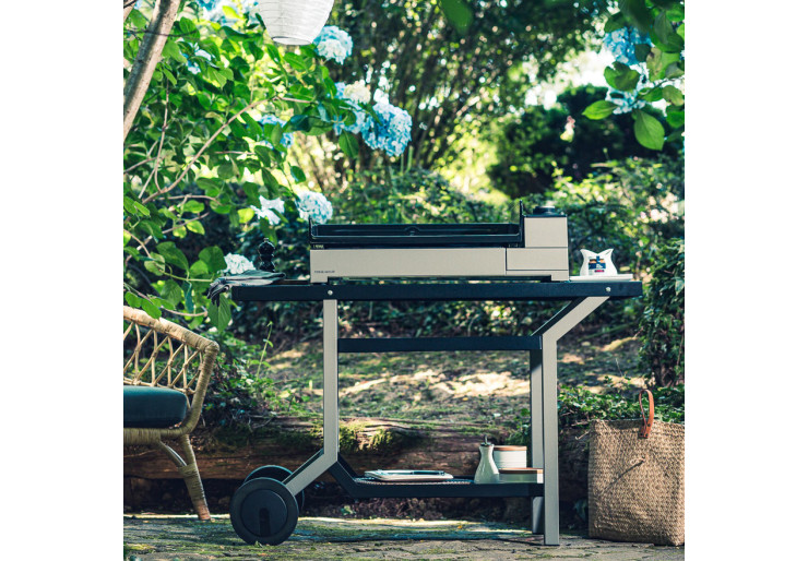 Table roulante Forge Adour Acier noir et gris clair 