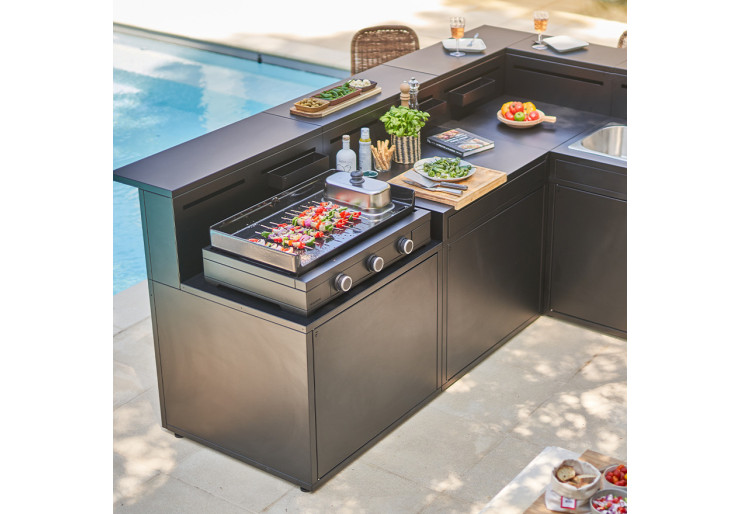 Plancha Forge Adour Modern Gaz 75 Acier Noir pour 10/15 personnes